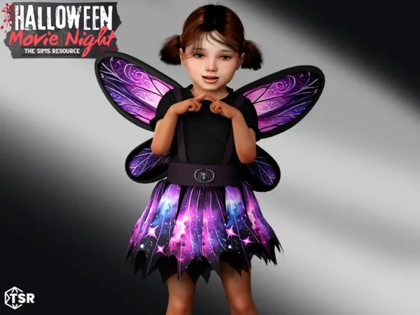 Alpha [Halloween Movie Night] Erina Galaxy Fairy Halloween Costume by Garfiel - The Sims 4 Custom Content