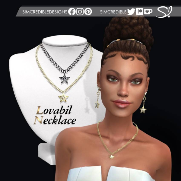 Alpha Lovabil Necklace by simcredible - The Sims 4 Custom Content