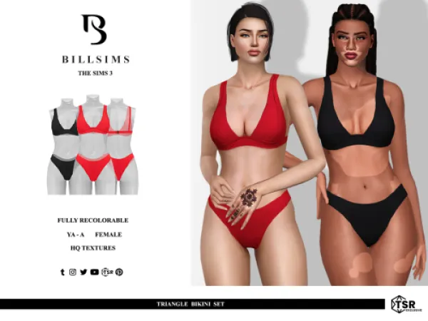 Triangle Bikini Set by billsims - The Sims 3 Custom Content