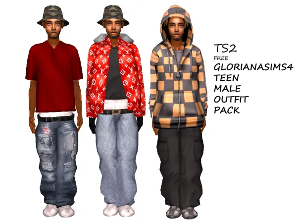 teen male outfits pack by afrosimmer - The Sims 2 Custom Content