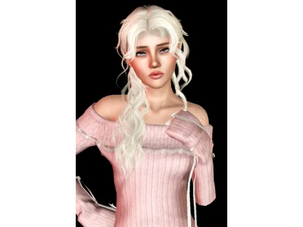 Wings EF0510 Unilateral Curly Hair 4t3 by melsts3cc - The Sims 3 Custom Content