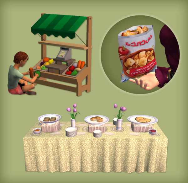 Minimarket Toy Apple Chips Snack and Breakfast Buffet by simsfinds - The Sims 2 Custom Content