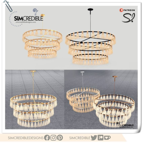 Alpha Vienna Tassel ceiling lamps by simcredible - The Sims 4 Custom Content