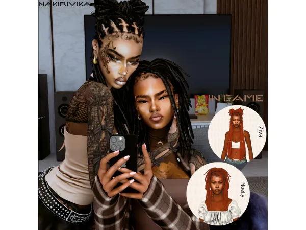 BADDIESIMS NOELLY ZIVA HAIRSTYLES 4T3 by nakiri88 - The Sims 3 Custom Content