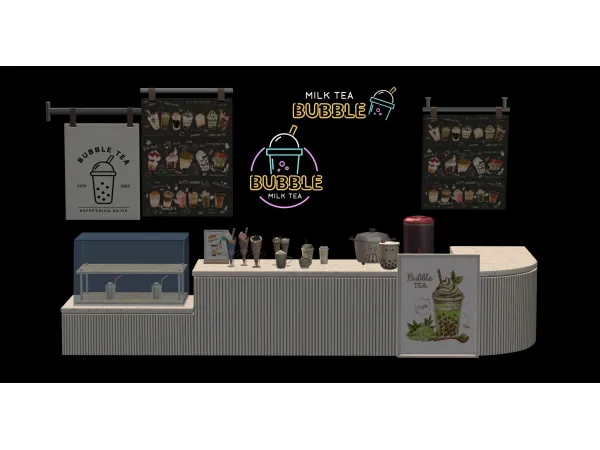 FB Ruby Red Bubble Tea Shop pixel architect by the - The Sims 2 Custom Content