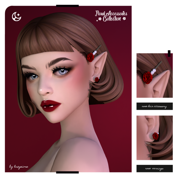 Maxis Match Rose Floral Accessories Collection by luxysims - The Sims 4 Custom Content