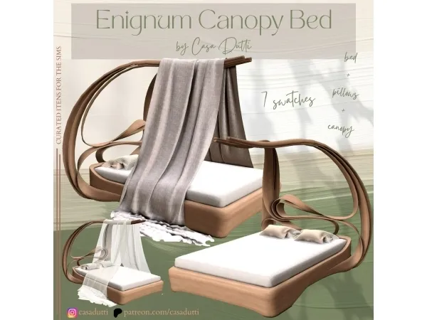 Alpha Enignum Canopy Bed - The Sims 4 Custom Content