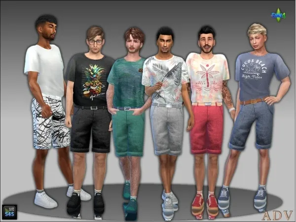 Alpha summer outfits for male adults - The Sims 4 Custom Content