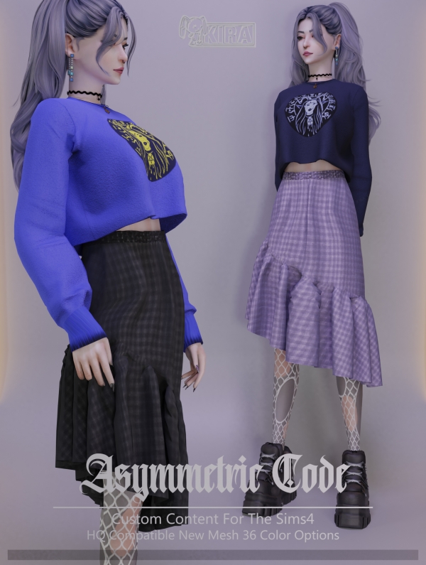 Mix Kira_Asymmetric Code by kira_s4 - The Sims 4 Custom Content