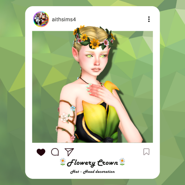 Maxis Match Flowery Crown by simsfinds - The Sims 4 Custom Content