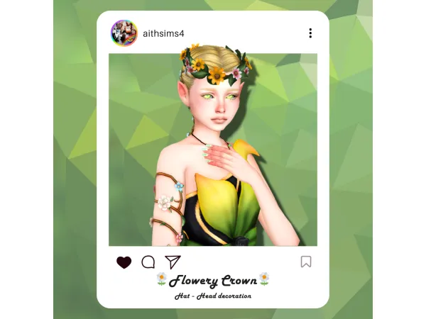 Maxis Match Flowery Crown by aithsims - The Sims 4 Custom Content