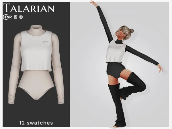 Alpha Madelynn Bodysuit With Top by talarian - The Sims 4 Custom Content