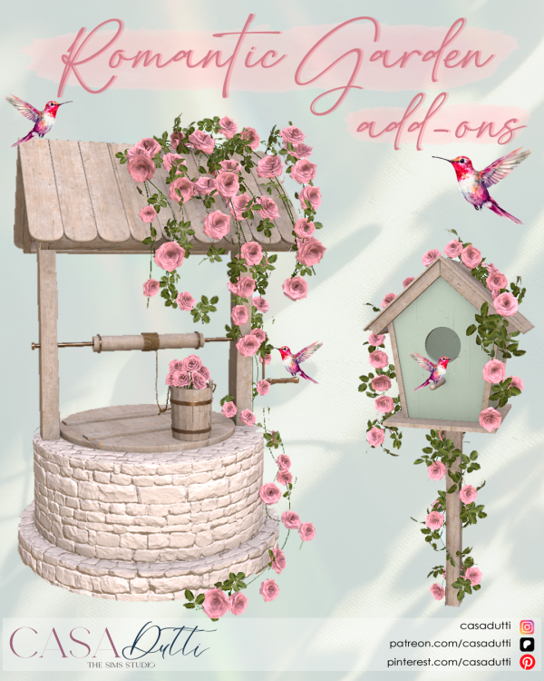 Alpha Romantic Garden Add ons by casadutti - The Sims 4 Custom Content