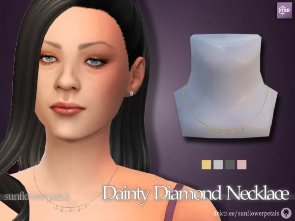 Mix Dainty Diamond Necklace - The Sims 4 Custom Content