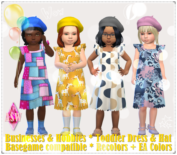 Alpha Businesses Hobbies Toddler Dress Hat by simsfinds - The Sims 4 Custom Content