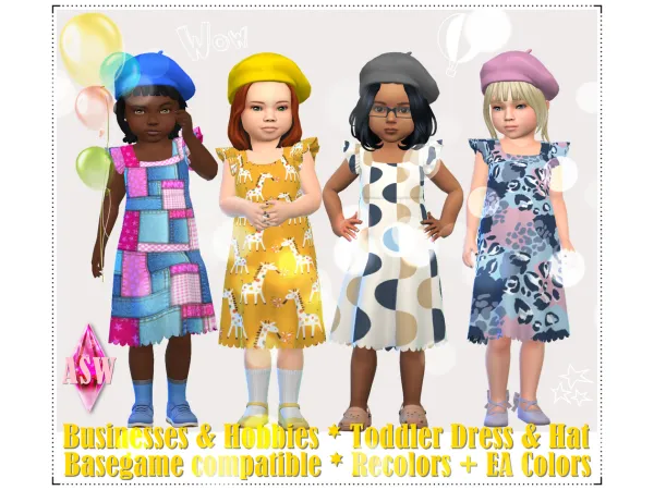 Alpha Businesses Hobbies Toddler Dress Hat by AnnettsSims4Welt - The Sims 4 Custom Content