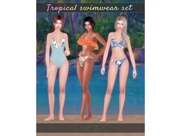 Alpha Tropical swimwear set - The Sims 4 Custom Content