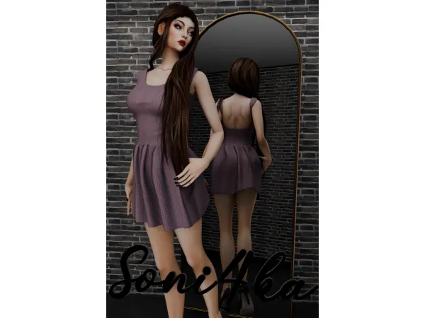 Mix Everyday Dress by Soni4ka - The Sims 4 Custom Content