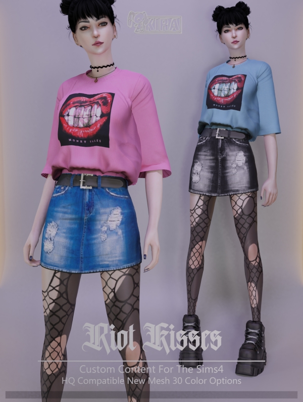 Alpha Kira_Riot Kisses by kira_s4 - The Sims 4 Custom Content