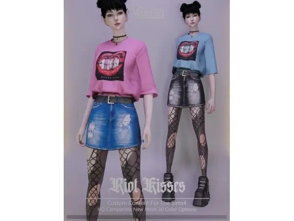 Alpha Kira_Riot Kisses - The Sims 4 Custom Content