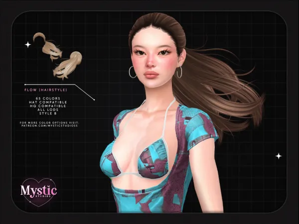 Flow (Hairstyle) - Style B by Mystic Studios