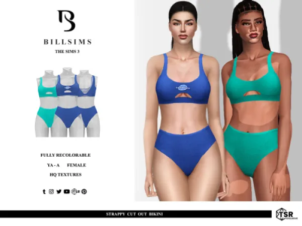 Strappy Cut Out Bikini ( ) by billsims - The Sims 3 Custom Content