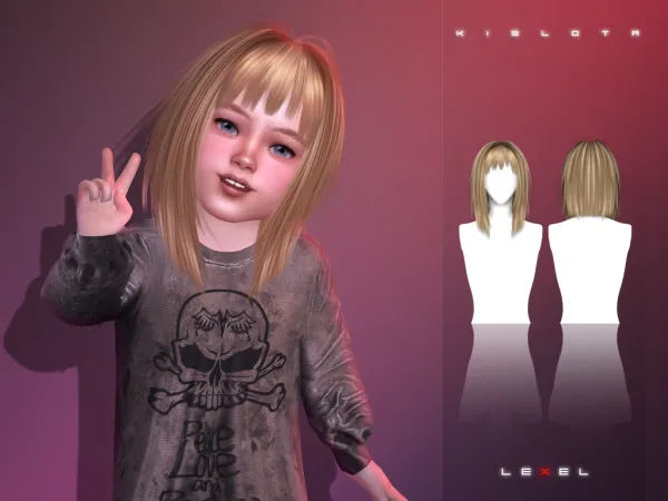 Alpha LEXEL Kislota (toddler hairstyle) - The Sims 4 Custom Content