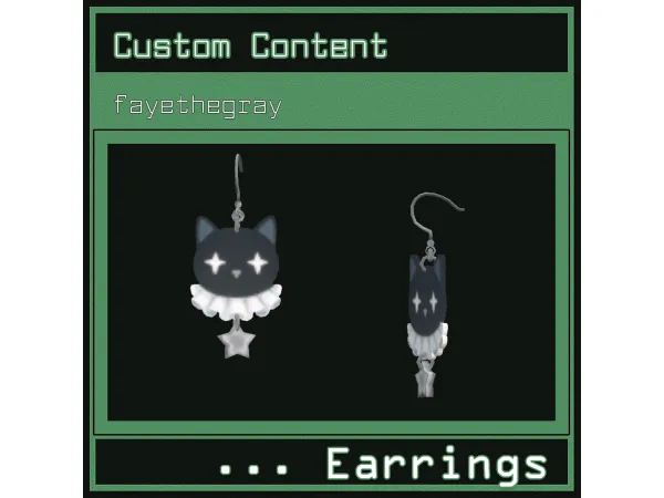 Maxis Match clown kitty earrings by fayethegray - The Sims 4 Custom Content