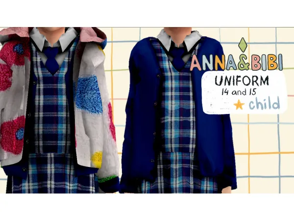 Maxis Match School uniform 14 and 15 child [AnnaBibi] - The Sims 4 Custom Content