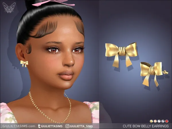 Alpha Cute Bow Stud Earrings - The Sims 4 Custom Content
