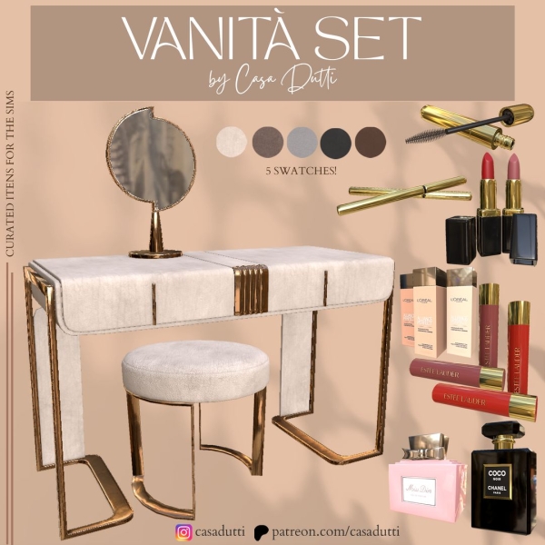 Alpha Vanità set by casadutti - The Sims 4 Custom Content