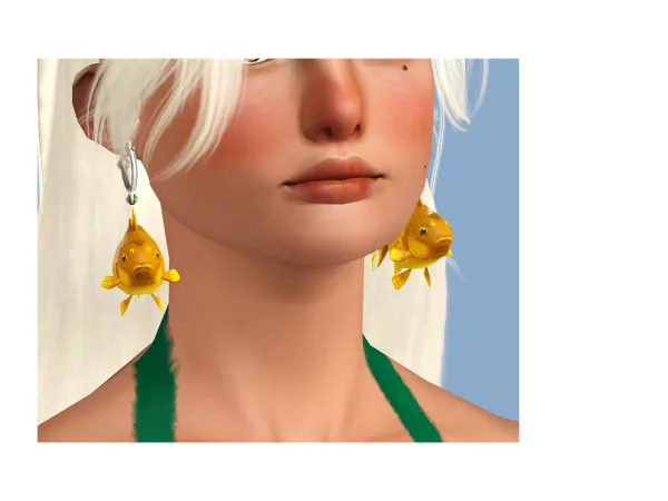 Goldfish earrings by teekapoa - The Sims 3 Custom Content