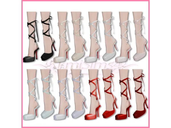Ballet-style Strappy High-heeled Shoes by KkmiSims4
