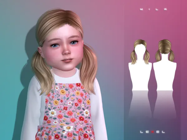 Alpha LEXEL Mila (toddler hairstyle) - The Sims 4 Custom Content