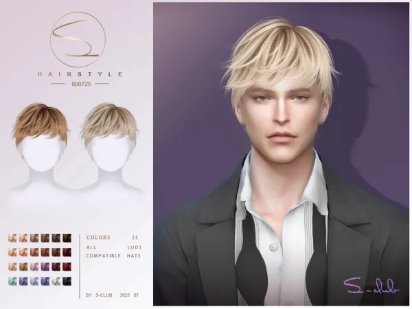 Alpha S Club_090725_ Short Hairstyle Club by S - The Sims 4 Custom Content