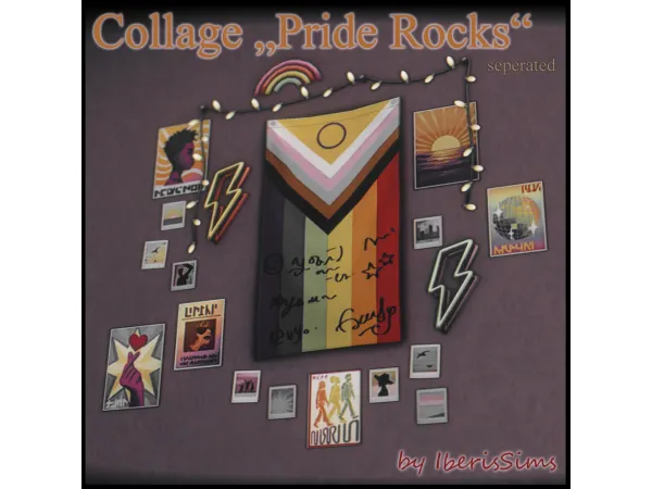 Maxis Match [iBSi] Pride Collage Pride Rocks seperated - The Sims 4 Custom Content
