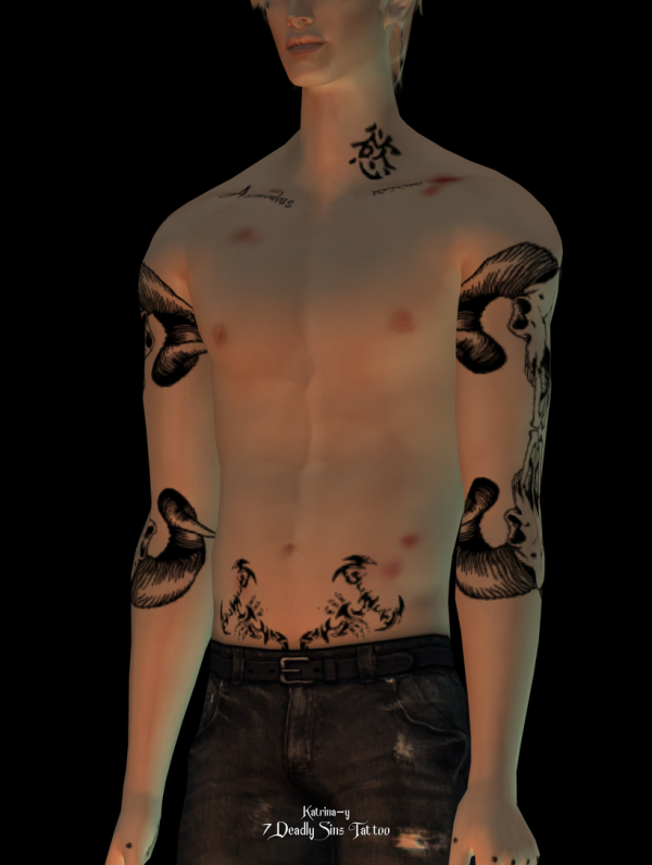 Mix [KAT]7 sins tattoo by katrina-y - The Sims 4 Custom Content