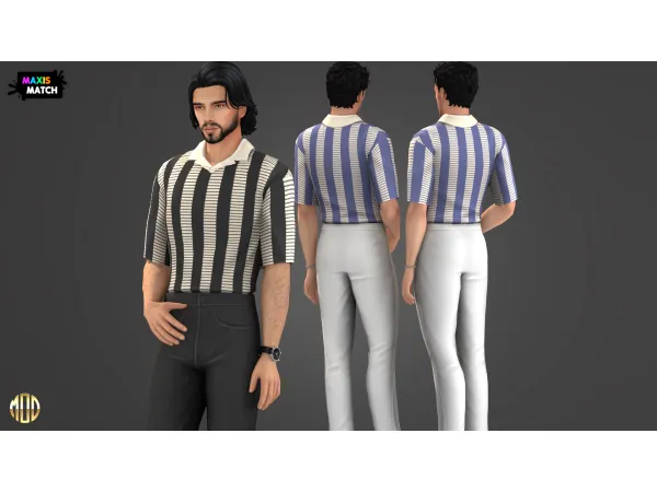 Maxis Match Aiden Set Top by Modco Studios - The Sims 4 Custom Content