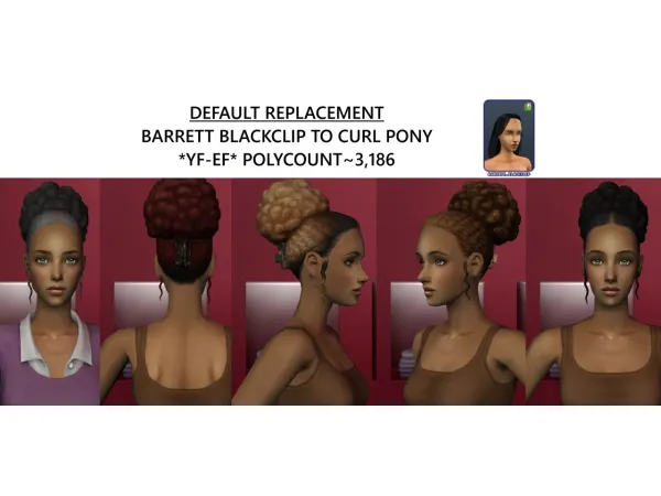 AMYBABY BARRETT BLACKCLIP DEFAULTREPLACEMENT - The Sims 2 Custom Content