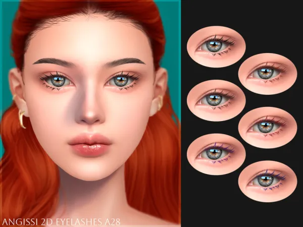 Alpha 2D eyelashes A28 by ANGISSI - The Sims 4 Custom Content