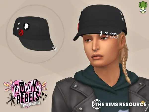 Maxis Match Punk Army Cap by kapakijo - The Sims 4 Custom Content