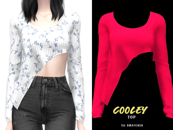 Alpha Cooley Top - The Sims 4 Custom Content