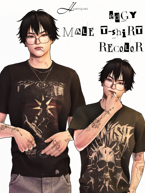 Maxis Match heartquake edgy t shirt recolor by simsfinds - The Sims 4 Custom Content
