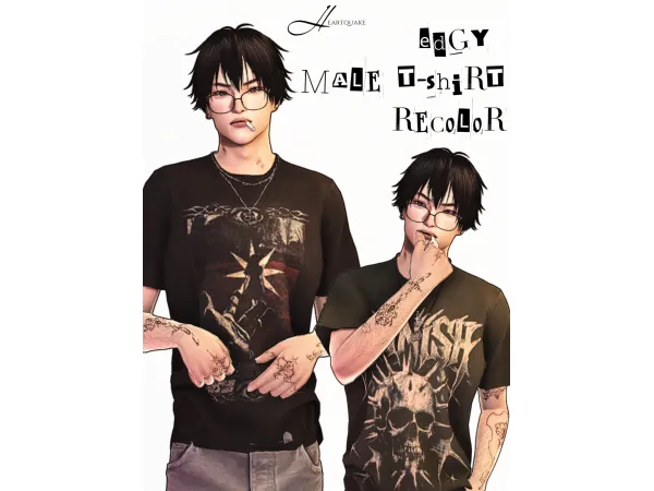 Maxis Match heartquake u2661 edgy t shirt recolor by heartquakesims - The Sims 4 Custom Content