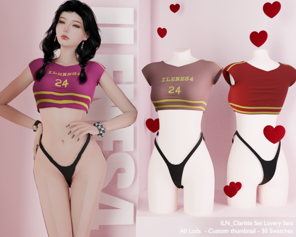 Alpha ILN Claritte Set by ilenes4 - The Sims 4 Custom Content