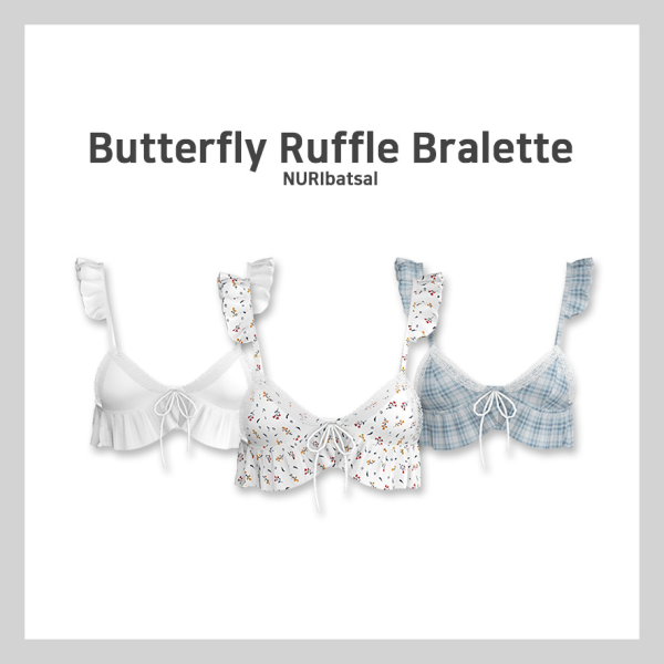 Alpha [NURI] AF Butterfly Ruffle Bralette by simsfinds - The Sims 4 Custom Content