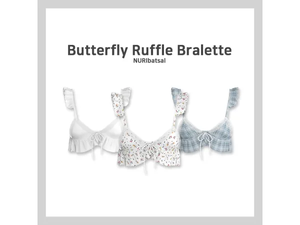Alpha [NURI] AF Butterfly Ruffle Bralette - The Sims 4 Custom Content