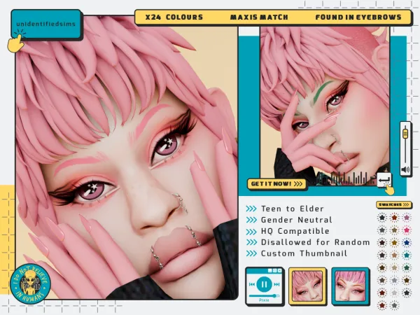 Maxis Match Pixie Eyebrows (Patreon) - The Sims 4 Custom Content