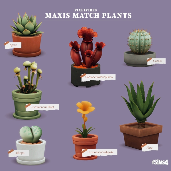 Maxis Match Maxis Match Plants by pixelvibes - The Sims 4 Custom Content