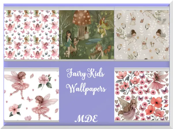Maxis Match Fairy Kids Wallpapers by MDEMDE - The Sims 4 Custom Content